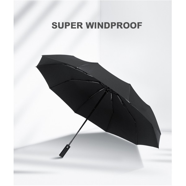Kono Automatisch winddichter Regenschirm - Schwarz
